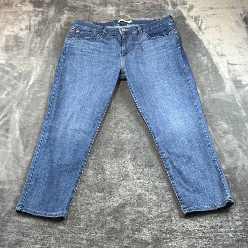 Levis Boyfriend Jeans Womens 32 Blue Medium Wash Stretch Denim 19887-0225